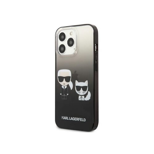 Licensed Karl Lagerfeld maskica za iphone 13 pro black karl & choupette head gradient Cene