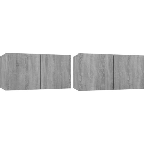vidaXL Viseča TV omarica siva sonoma 2 kosa 60x30x30 cm inženirski les, (20733714) Cene