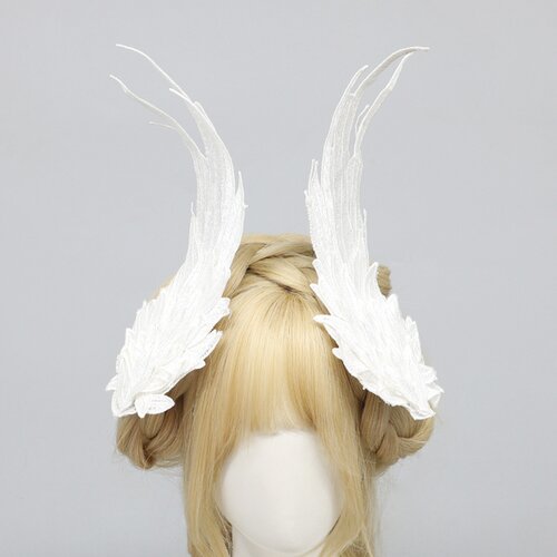 INF Sponka za lase z angelskimi krili - Lolita dodatki za lase z vezenjem s perjem White, (21734569) Slike