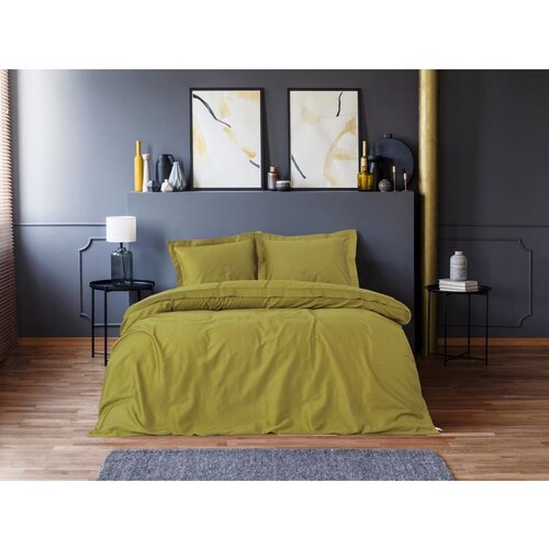  elegant green green satin king quilt cover set (fr) Cene