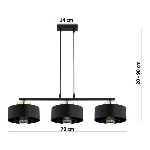  Brilagi - visilica na lanku 3xE27/60W/230V crna/zlatna Slike