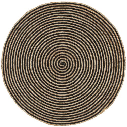 vidaXL Ručno rađeni tepih od jute sa spiralnim uzorkom crni 90 cm Cijene