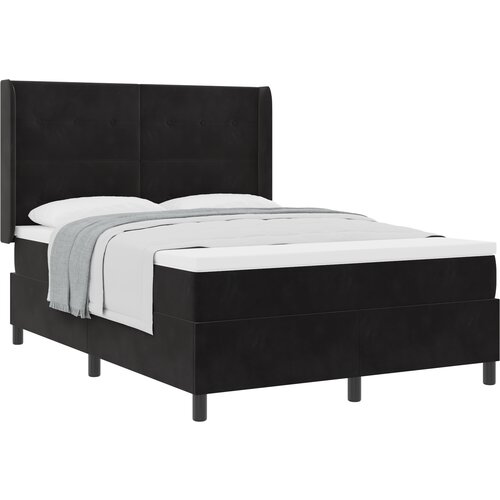 vidaXL Box Spring postelja z vzmetnico Črna 160x200 cm Žamet, (22050994) Cene