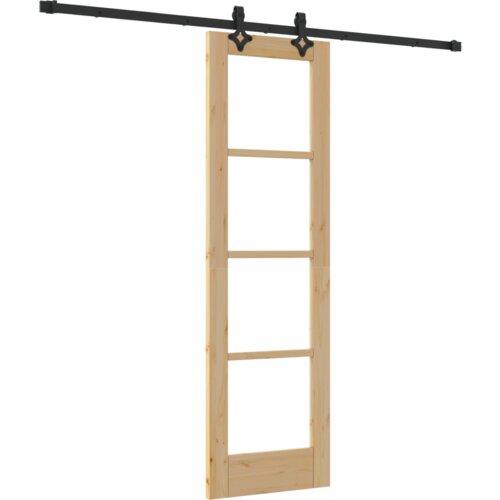 vidaXL klizna vrata sa setom pribora 61x198.5 cm Čvrsto drvo bor Cene