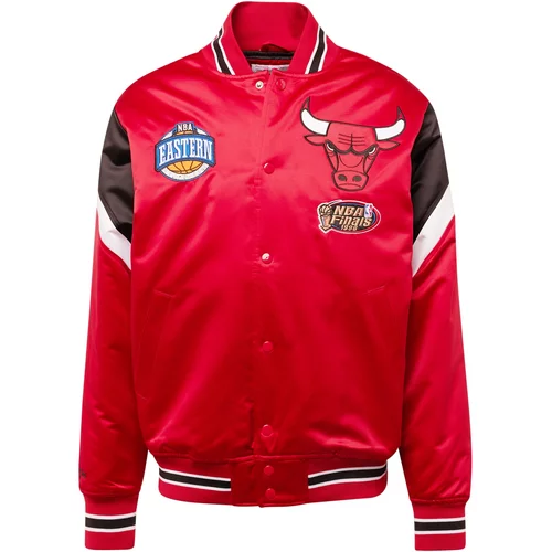 Mitchell & Ness Prijelazna jakna 'NBA' crvena / crna / prljavo bijela