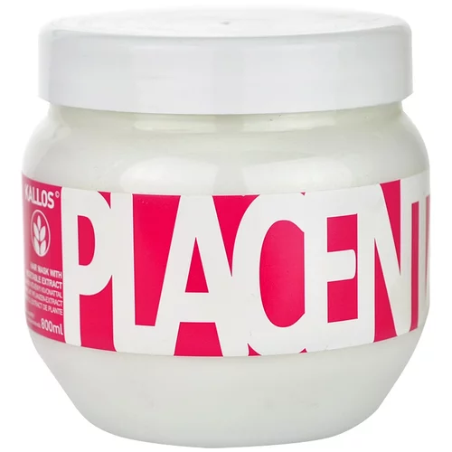 Kallos Cosmetics placenta maska za suhe in poškodovane lase 800 ml