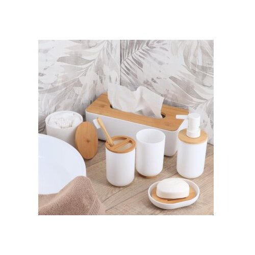 Tendance posuda za sapun Bath poliresin/bambus-bambus 12,5x9,5x2,5cm Slike