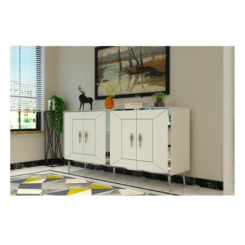 Hanah home komoda arno KB150 white silver Slike