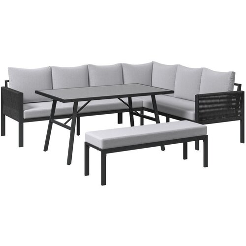 Ambia Garden JEDILNA LOUNGE GARNITURA tkanina aluminij Slike