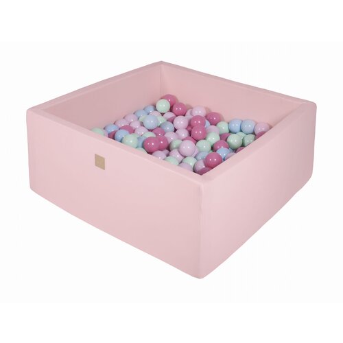 MeowBaby Square Ball Pool, 90x90x40 cm z 200 žogicami, bombaž, roza: mint/modra/svetlo roza/pastelno roza, (21333882) Cene