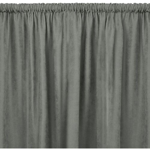  Curtain MILANA color gray style classic 5 cm pole pocket chenille 420x175 HOMEDE Slike