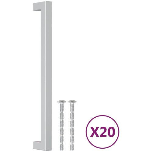 vidaXL Ručke za ormarić 20 kom srebrne 224 mm od nehrđajućeg čelika Cijene
