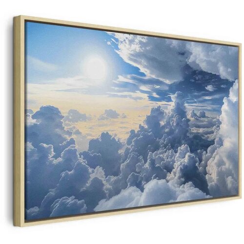  Slika - Symphony of Light: Sun and Clouds Collaborating on a Beautiful Sky 120x80 U prirodnom drvenom okviru Cene