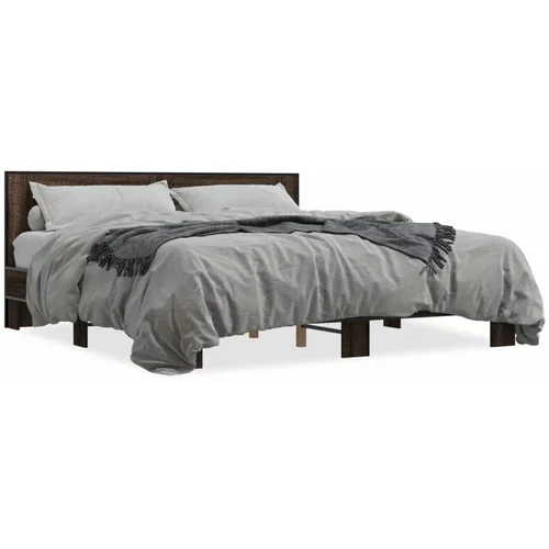  Okvir za krevet boja hrasta 180x200cm konstruirano drvo i metal