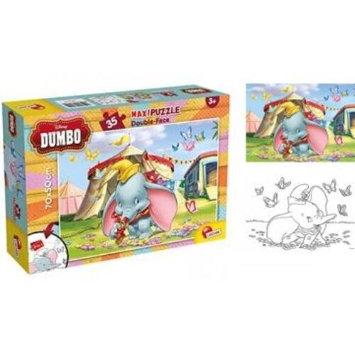 Lisciani Disney Dumbo 2 v 1, maxi sestavljanka 35 delov in pobarvanka 70x50 cm - Lisciani Cene
