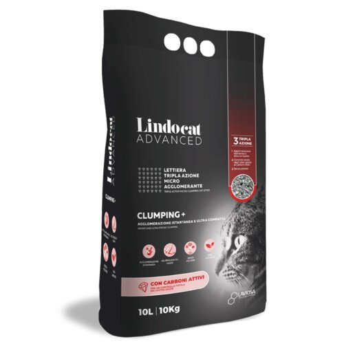 Lindocat pesak za mačke Advanced clumping + active carbon 10l Slike