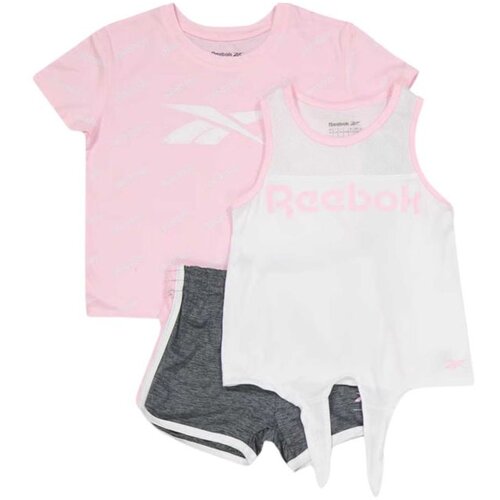 Reebok set za devojcice sorc i dve majice/ roze beli crni Slike