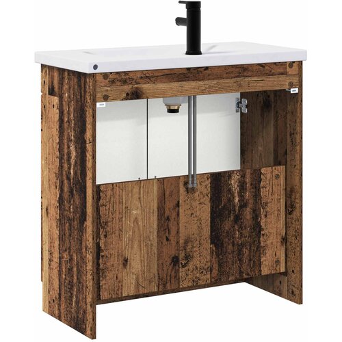  Set namje&amp;scaron;taja za kupaonicu Staro drvo 78,5 x 37,5 x 81 cm Slike