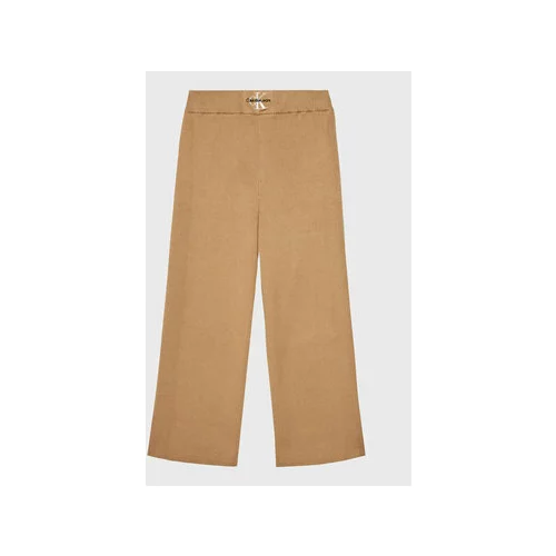 Calvin Klein Jeans Pletene hlače Monogram Rib IG0IG01700 Bež Regular Fit