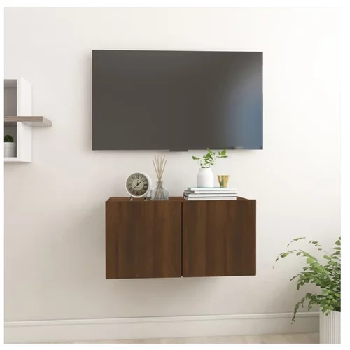  Viseča TV omarica rjavi hrast 60x30x30 cm inženirski les