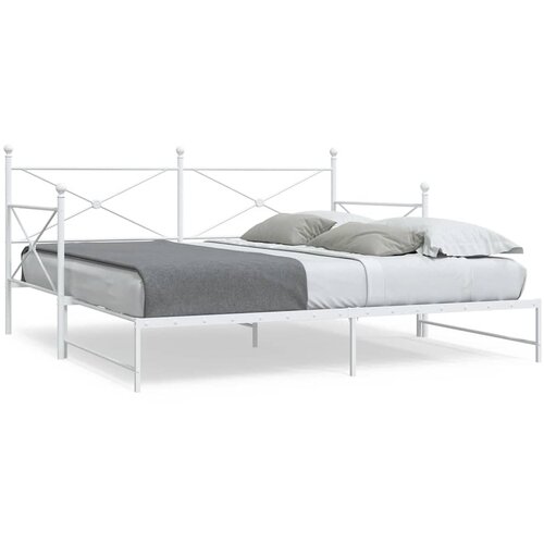 VidaXL Krevet na rasklapanje bez madraca bijeli 107x203 cm čelik Slike