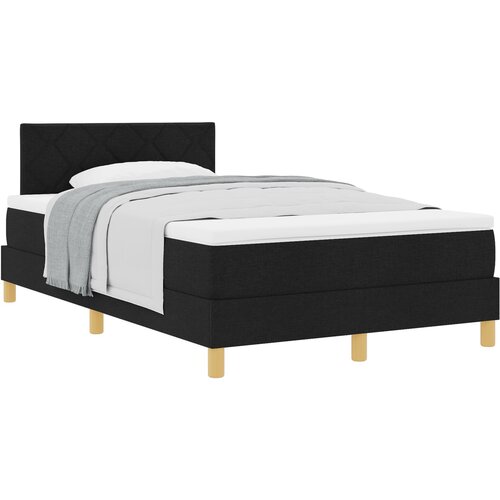 VidaXL postelja z vzmetmi z vzmetnico Črna 120x190 cm Tkanina, (22083260) Slike