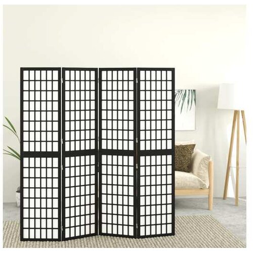  Sklopiva sobna pregrada 4 panela japanski stil 160x170 cm crna Cijene