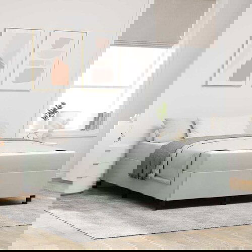 vidaXL Konstrukcija postelje Bela in svetlo siva 140 x 200 cm Žamet Cene