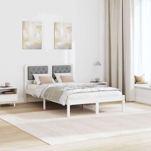  Okvir za krevet Svijetlo siva 135 x 190 cm tkanina Slike