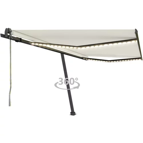  Automatska tenda sa senzorom za vjetar LED 400x350 cm krem