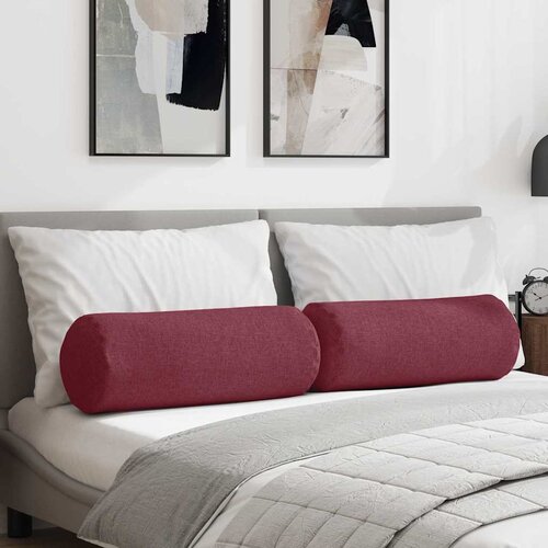  Valjkasti jastučići 2 pcs Vinska crvena &Oslash; 25 x 70 cm tkanina Cijene
