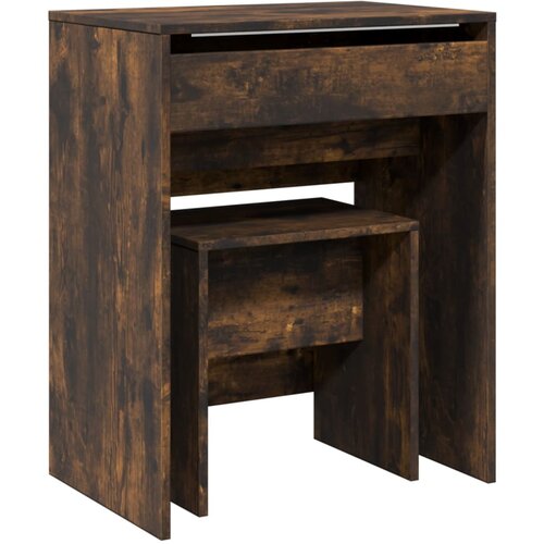 vidaXL Toaletna mizica in stolček dimljen hrast 60x40x113,5 cm, (21416344) Cene