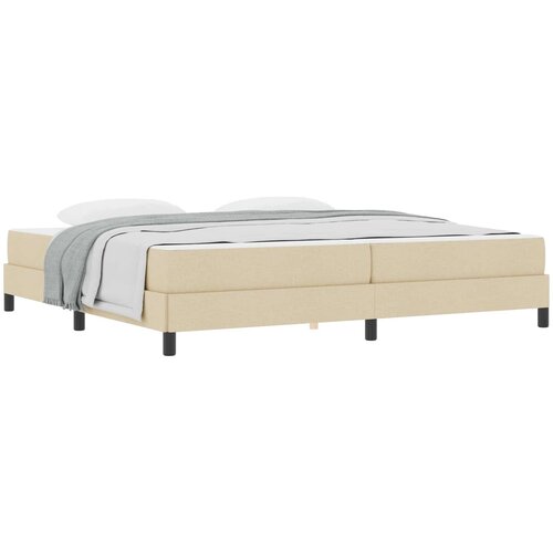 vidaXL Postelja z vzmetnico z vzmetnico krema 200 x 200 cm blago, (5000123436) Cene