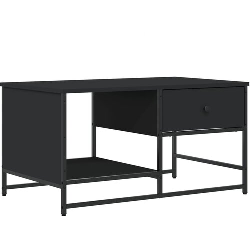 Maison Chic Klubska mizica - kavna mizica - Nizka mizica črna 85,5x51x45 cm inženirski les, (21754157) Slike