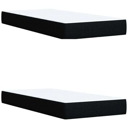 VidaXL Krevet s oprugama i madracem crni 200x200 cm od tkanine Slike