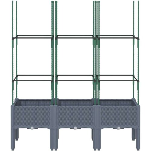  Vrtna sadilica s re&amp;scaron;etkom siva 120 x 40 x 142 5 cm PP Slike