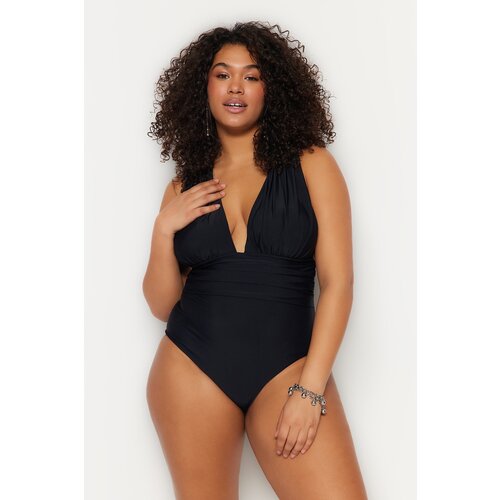 Trendyol Curve Plus Size Swimsuit - Black - Plain Cijene