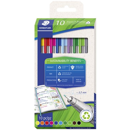Staedtler Fineliner triplus Eco+ Edition, kartonska škatla za 10 kosov, (21656260) Cene