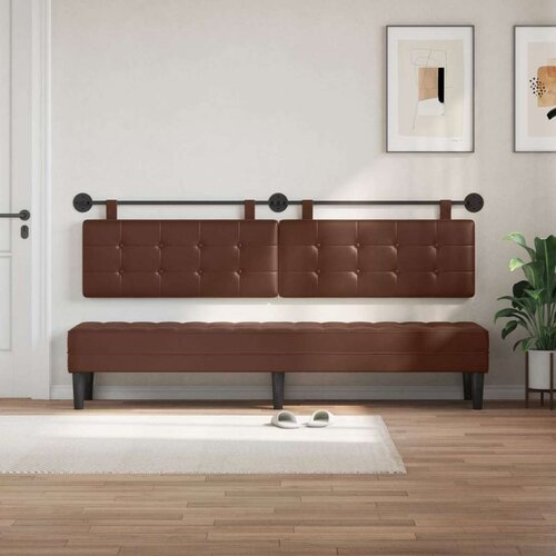  Držeće uzglavlje Zidne Lažna koža - Smeđa 200 cm bez LED Slike