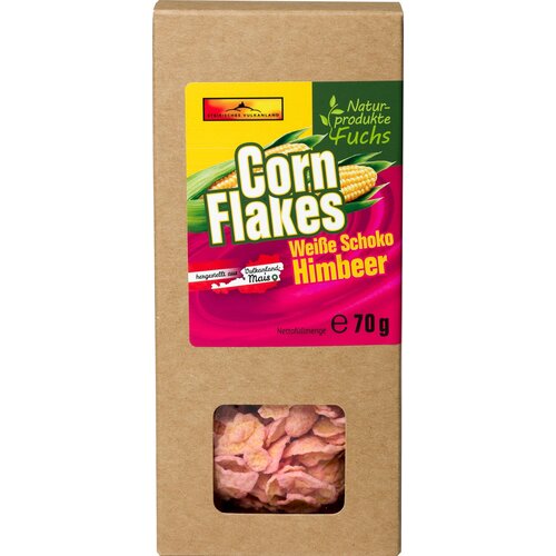 Naturprodukte Fuchs Koruzni kosmiči - bela čokolada in malina - 70 g Cene