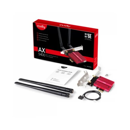Cudy WE3000S 2.0v AX5400 wi-fi 6E bluetooth 5.3 pci-e adapter Cene