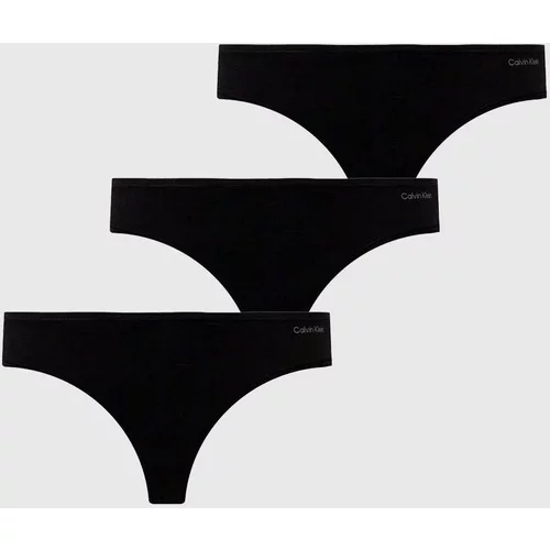 Calvin Klein Underwear Tangice 3-pack črna barva