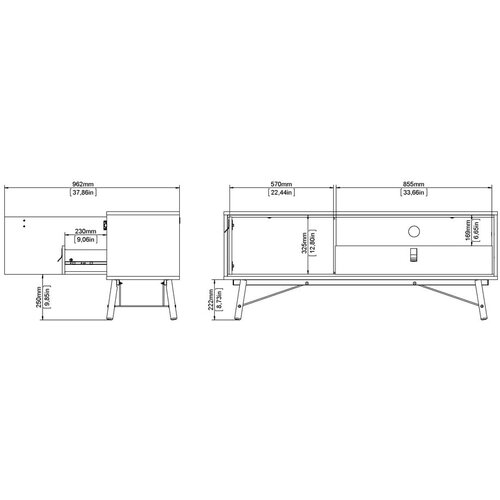 Tvilum TV omarica v hrastovem dekorju v naravni barvi 150x60x40 cm Ry &amp;ndash; Slike