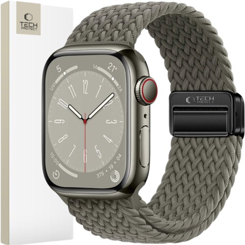 TECH-PROTECT NYLONMAG APPLE WATCH 4 / 5 / 6 / 7 / 8 / 9 / SE / ULTRA 1 / 2 (42 / 44 / 45 / 49 MM) OLIVNO SIVA, (21974444) Cene