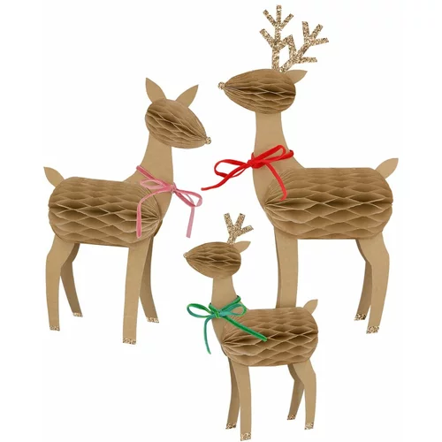 Meri Meri Božične figurice v kompletu 3 ks Reindeer Family –