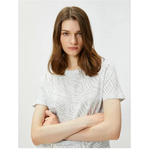 Koton Zebra Print T-Shirt Cotton Short Sleeve