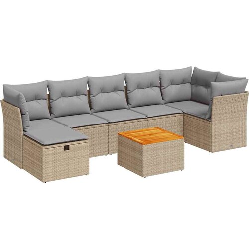 vidaXL 8-dijelni set vrtnih sofa od poliratana s jastucima bež Cene
