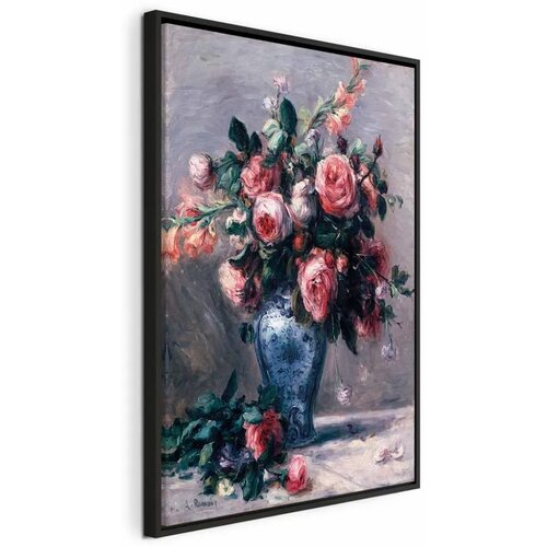  Slika - Pierre-Auguste Renoir – Vase of Roses 40x60 U crnom drvenom okviru Cene