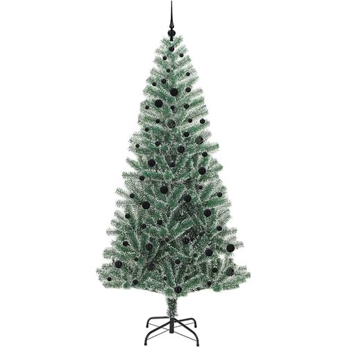  Umjetno Božićno Drvo s Snježnim Flokom i LED Svjetlom 240 cm Slike