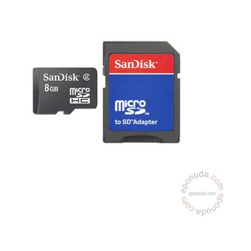 Sandisk Micro SDHC 8GB Class 2 sa SD adapterom memorijska kartica Slike
